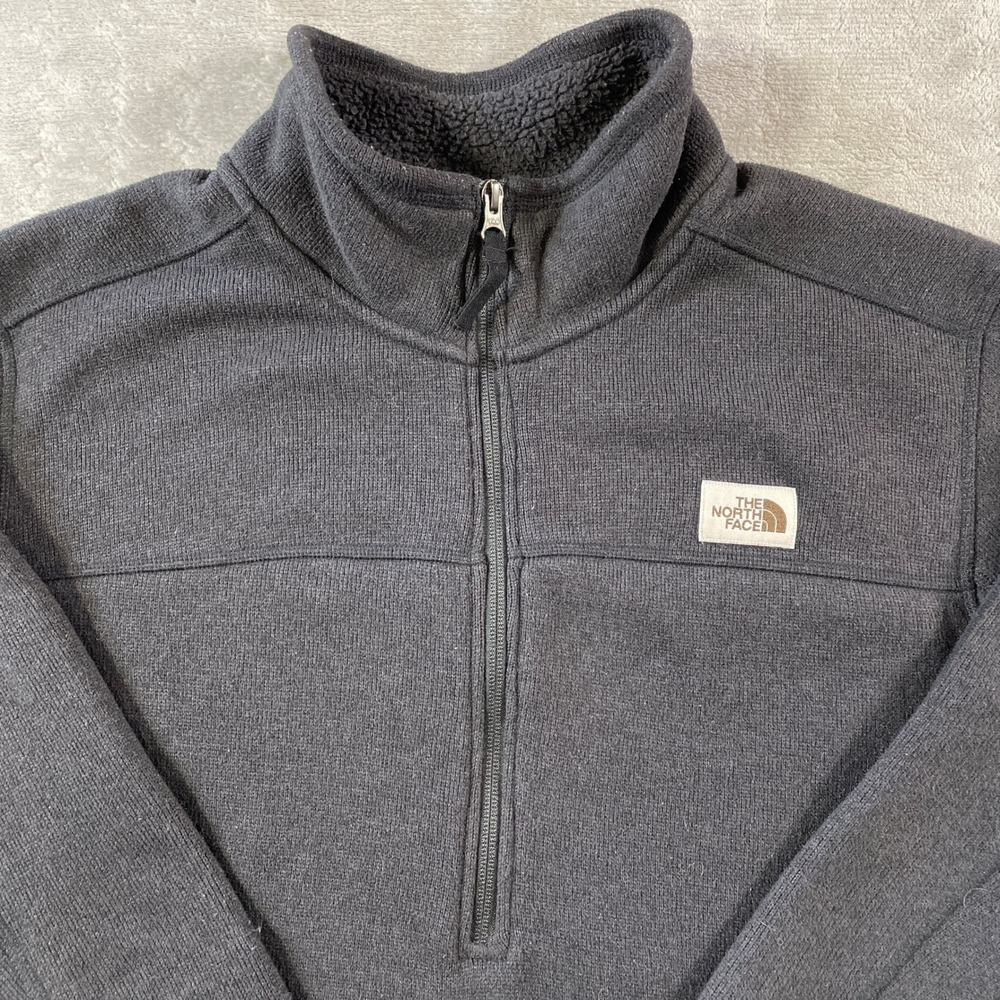 The North Face Gordon Lyons 1/4 Zip Fleece Sweater Mens XL Grey School Outdoor - Picture 3 of 11
